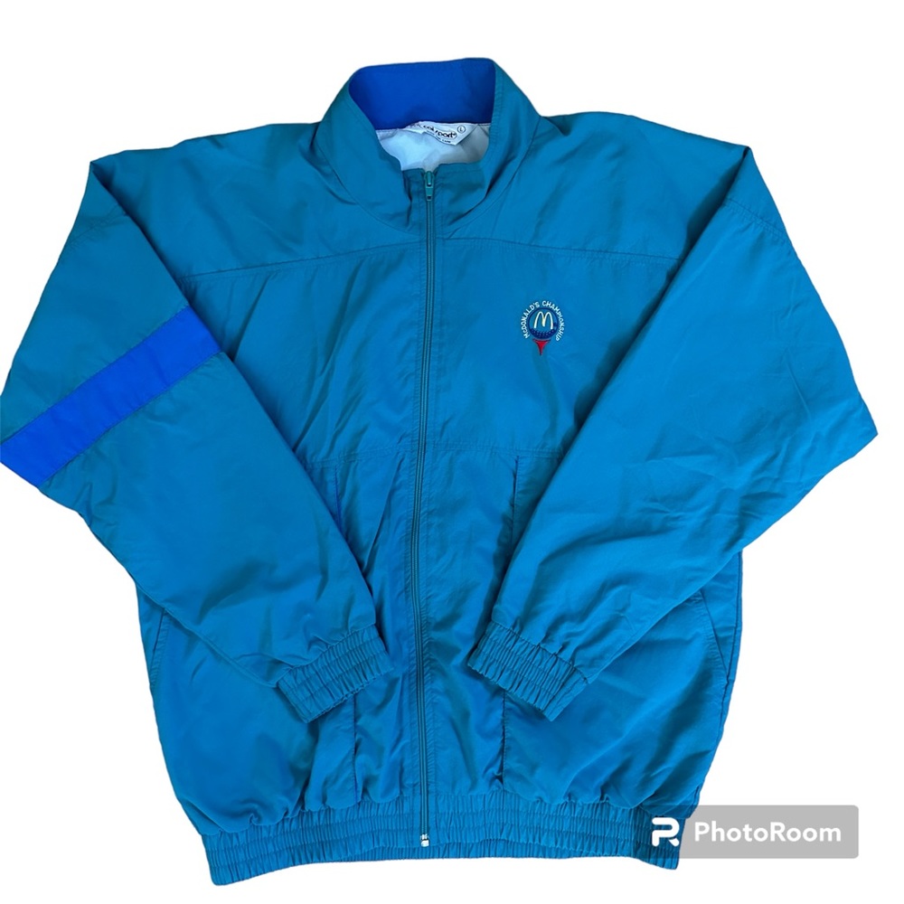 Men's Vintage McDonalds Championship Golf Teal Windbreaker Jacket Size L…